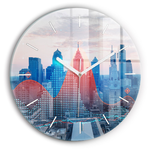Wanduhr glas rund Wolkenkratzer in Philadelphia
