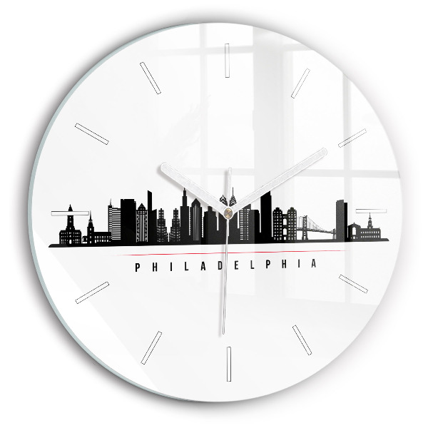 Wanduhr rund Illustration Philadelphia
