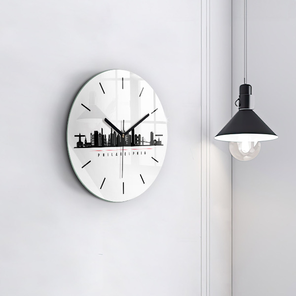 Wanduhr rund Illustration Philadelphia
