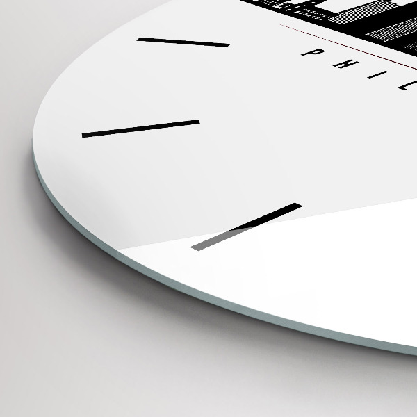 Wanduhr rund Illustration Philadelphia