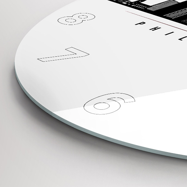 Wanduhr rund Illustration Philadelphia