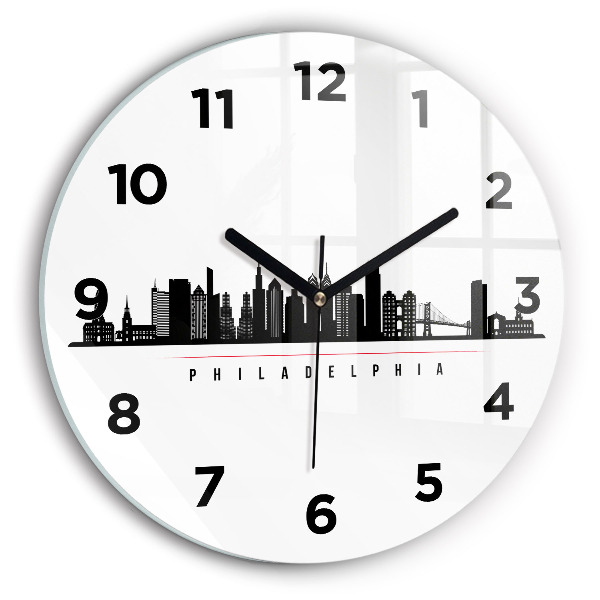 Wanduhr rund Illustration Philadelphia