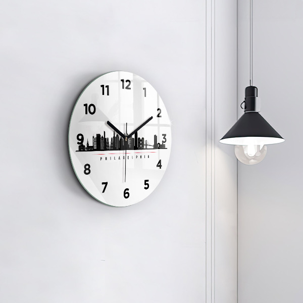 Wanduhr rund Illustration Philadelphia