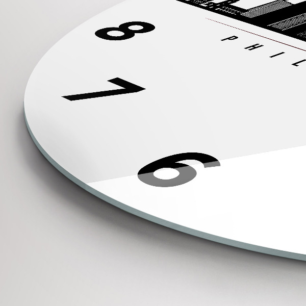 Wanduhr rund Illustration Philadelphia