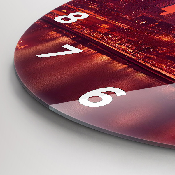 Wanduhr rund mit motiv Stadt bei Nacht in Philadelphia