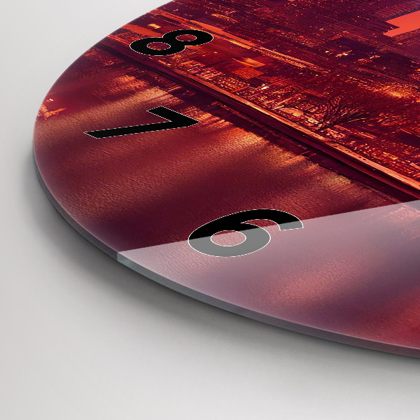 Wanduhr rund mit motiv Stadt bei Nacht in Philadelphia