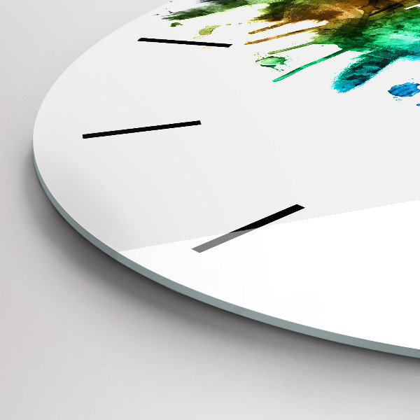 Wanduhr glas rund Bunte Philadelphia