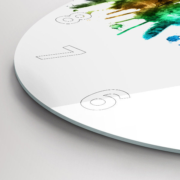 Wanduhr glas rund Bunte Philadelphia