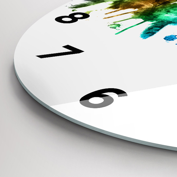 Wanduhr glas rund Bunte Philadelphia