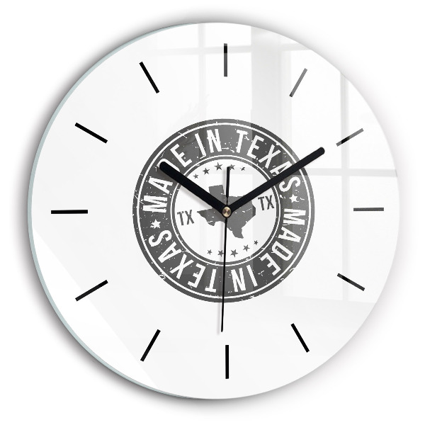 Wanduhr rund Texas-Briefmarke