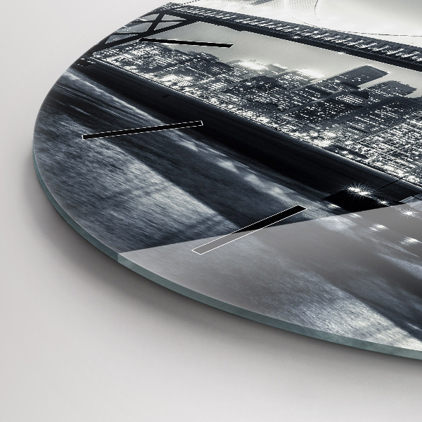 Wanduhr rund mit motiv Brücke bei Nacht in San Francisco