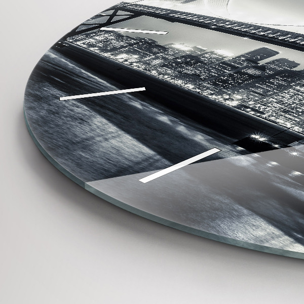 Wanduhr rund mit motiv Brücke bei Nacht in San Francisco