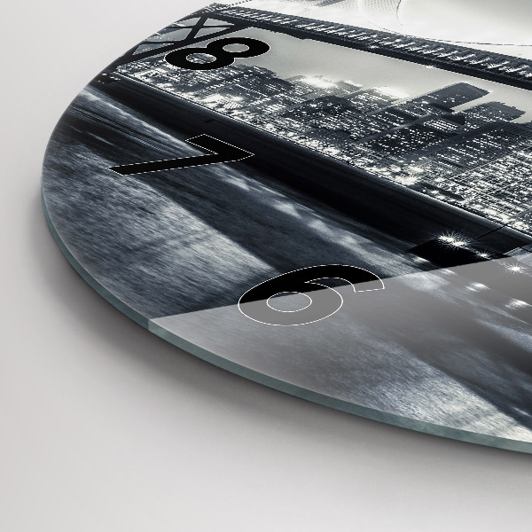 Wanduhr rund mit motiv Brücke bei Nacht in San Francisco