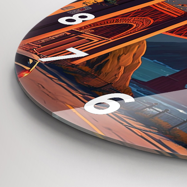 Wanduhr glas rund Brücke von San Francisco