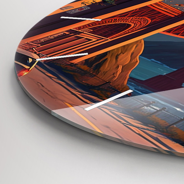 Wanduhr glas rund Brücke von San Francisco