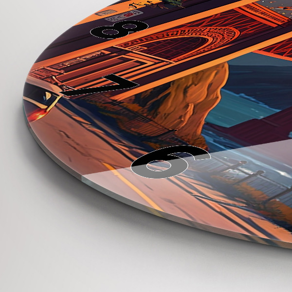 Wanduhr glas rund Brücke von San Francisco