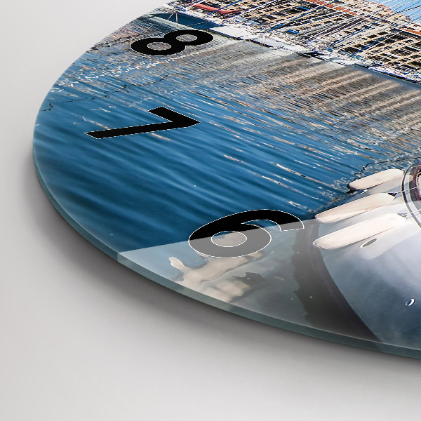 Wanduhr rund mit motiv Yachthafen von Marseille Frankreich