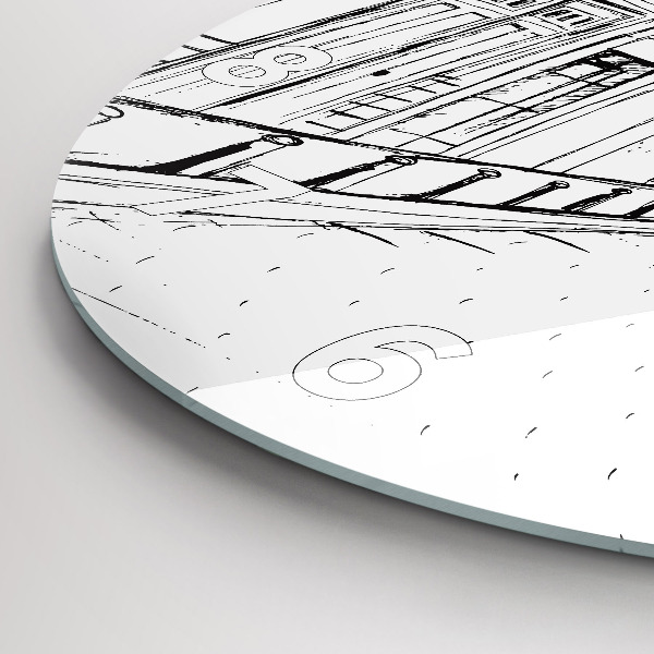 Wanduhr glas rund Stadtzeichnung Provence