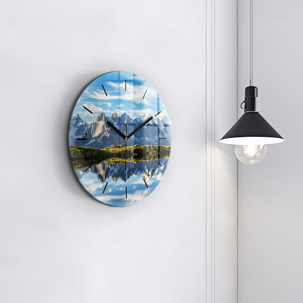 Wanduhr glas rund Chamonix-Tal, Französische Alpen
