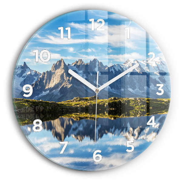 Wanduhr glas rund Chamonix-Tal, Französische Alpen