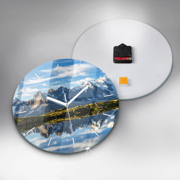 Wanduhr glas rund Chamonix-Tal, Französische Alpen