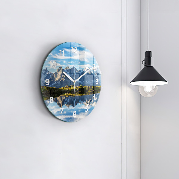 Wanduhr glas rund Chamonix-Tal, Französische Alpen