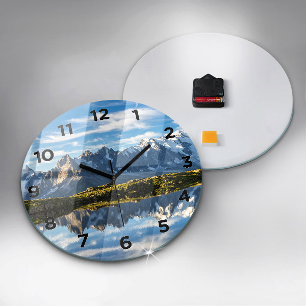 Wanduhr glas rund Chamonix-Tal, Französische Alpen