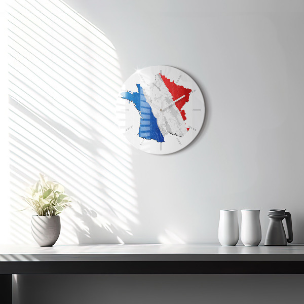 Wanduhr rund mit motiv Flagge von Frankreich