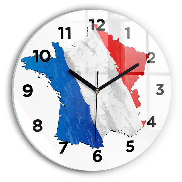 Wanduhr rund mit motiv Flagge von Frankreich