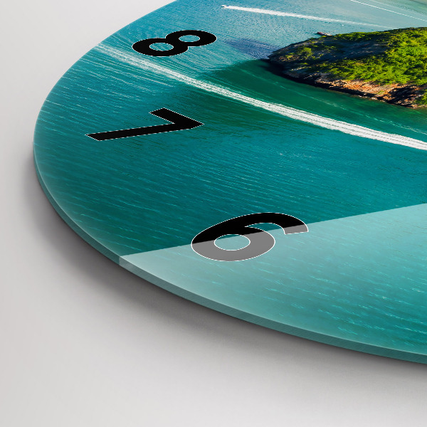 Wanduhr glas rund Insel in Thailand