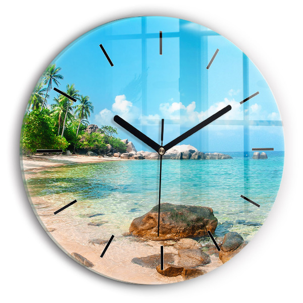 Wanduhr rund Schöner Strand in Thailand