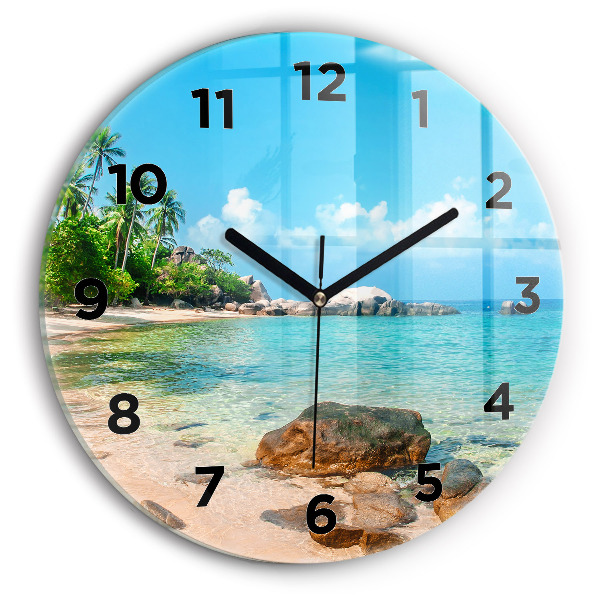 Wanduhr rund Schöner Strand in Thailand