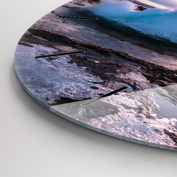 Wanduhr rund mit motiv Geysir auf der Insel Island