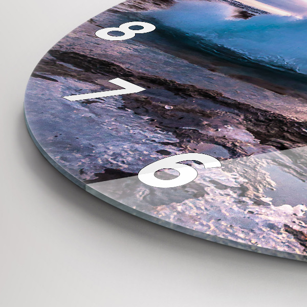 Wanduhr rund mit motiv Geysir auf der Insel Island