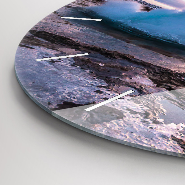 Wanduhr rund mit motiv Geysir auf der Insel Island