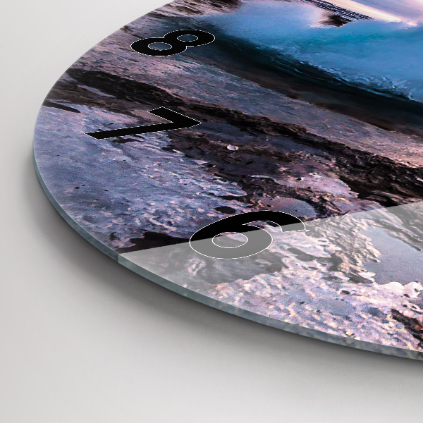 Wanduhr rund mit motiv Geysir auf der Insel Island