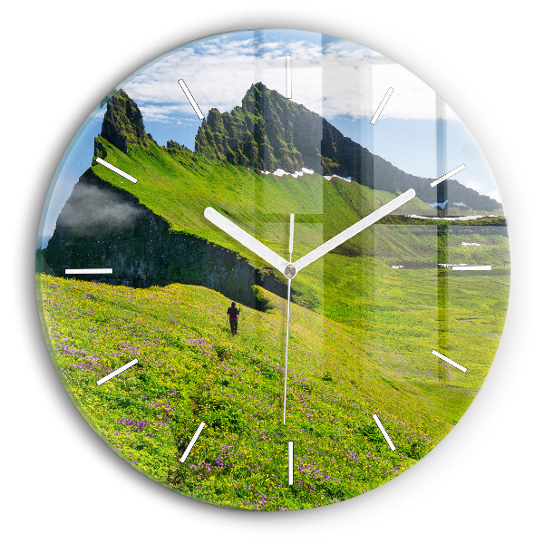 Wanduhr rund mit motiv Hornstrandir Naturreservat Island