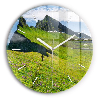 Wanduhr rund mit motiv Hornstrandir Naturreservat Island