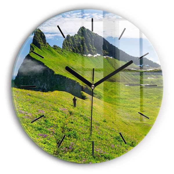 Wanduhr rund mit motiv Hornstrandir Naturreservat Island