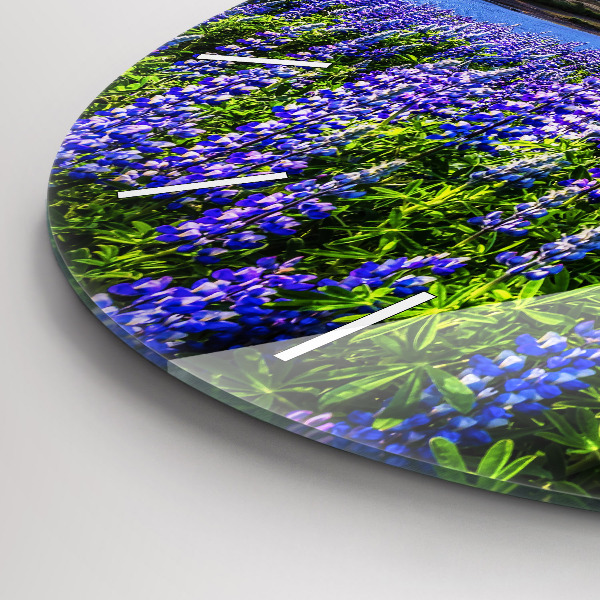 Wanduhr glas rund Bergblick Island