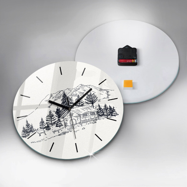 Wanduhr rund Cartoon-Stadt