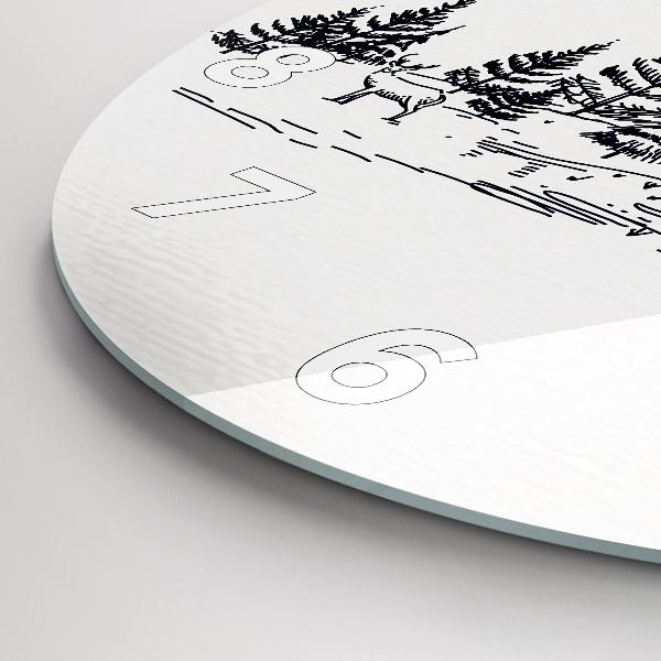 Wanduhr rund Cartoon-Stadt