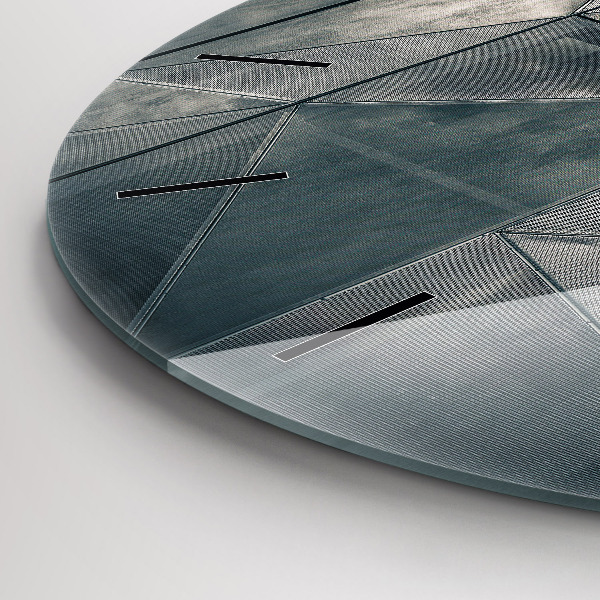 Wanduhr glas rund Metall abstrakte Dreiecke