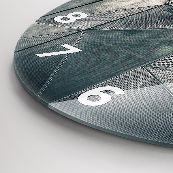 Wanduhr glas rund Metall abstrakte Dreiecke