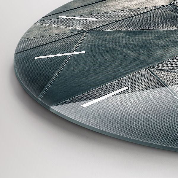 Wanduhr glas rund Metall abstrakte Dreiecke