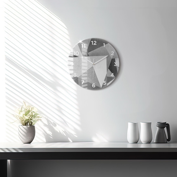 Wanduhr rund Graue geometrische Abstraktion