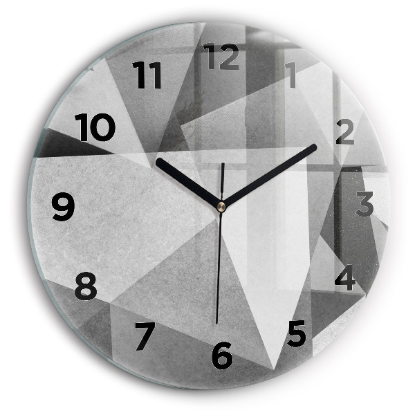 Wanduhr rund Graue geometrische Abstraktion
