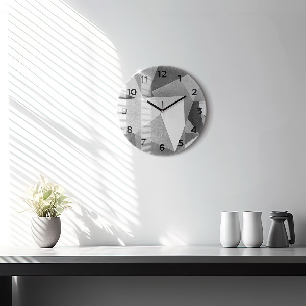 Wanduhr rund Graue geometrische Abstraktion