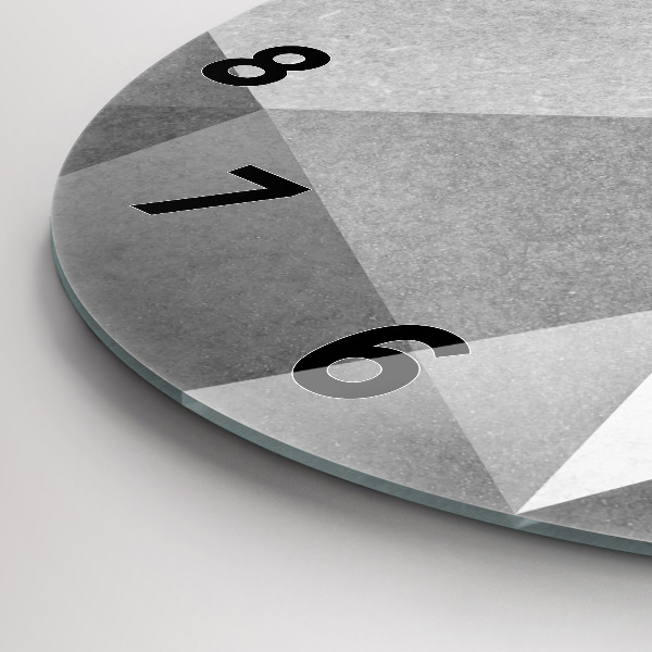Wanduhr rund Graue geometrische Abstraktion