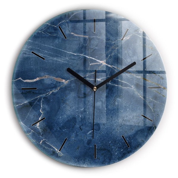 Wanduhr rund mit motiv Textur Blauer Marmor